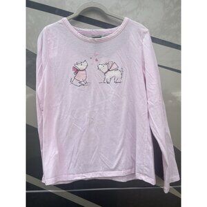 Laura Ashley pink long sleeve scottie dogs graphic tshirt M soft comfy sleep